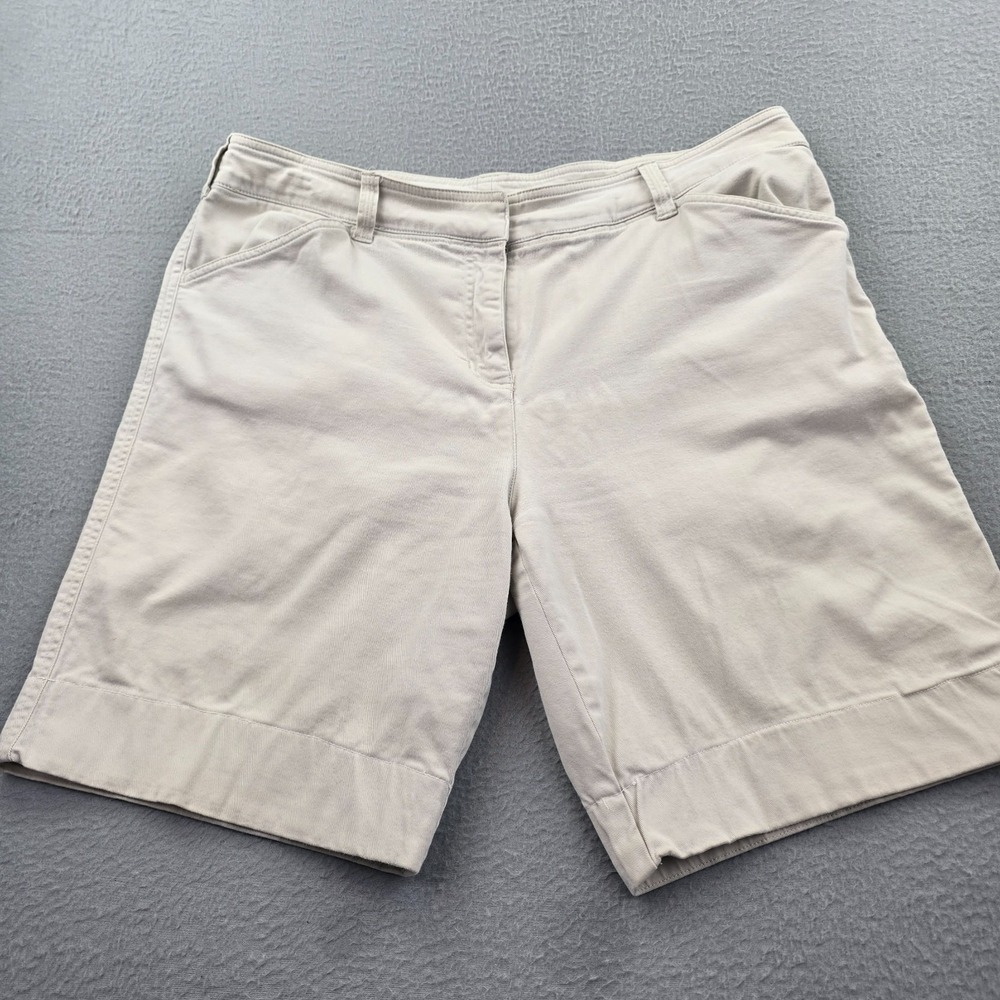 Jones New York Sport Shorts Womens 14 Petite Beige Cotton Stretch Resort Wear